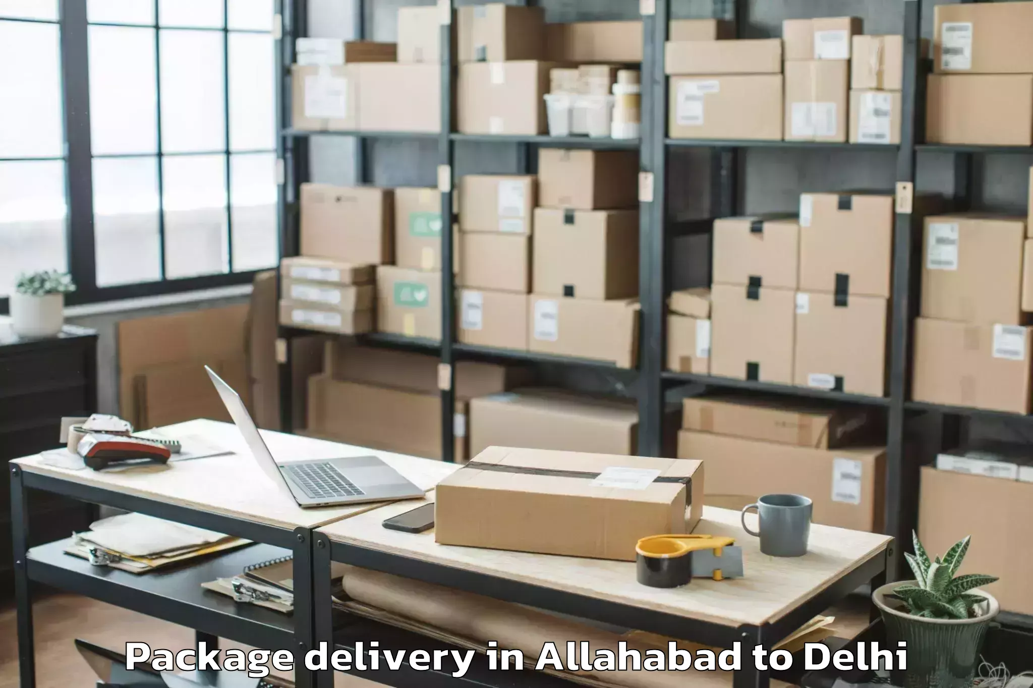 Easy Allahabad to Dlf Promenade Mall Package Delivery Booking